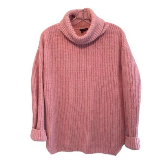 Theory Loryelle Turtleneck Sweater Naven Dust Pink Wool Knit XS - Picture 1 of 10
